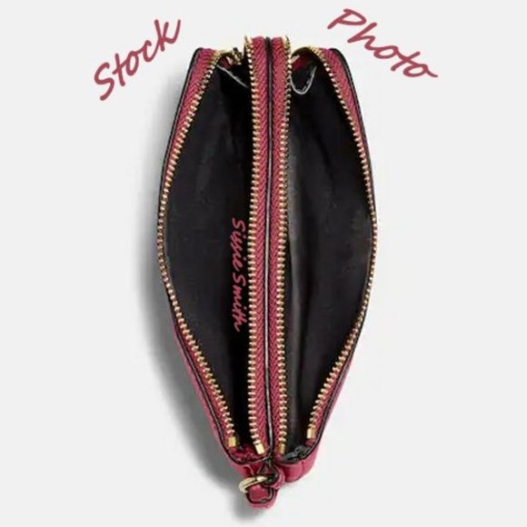 Coach Rouge Double Corner Zip Wristlet - Picture 6 of 7